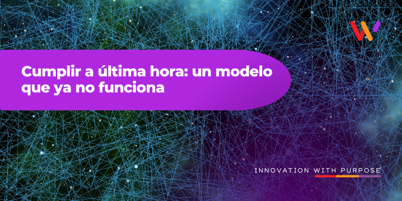 Diseño abstracto que simboliza el cumplimiento normativo reactivo frente a un enfoque estratégico.